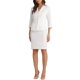 thumbnail image 4 of Conjunto de falda de 2 piezas Inspire Chic para mujer, con chaqueta de solapa y falda lápiz M blanca, 4 of 6