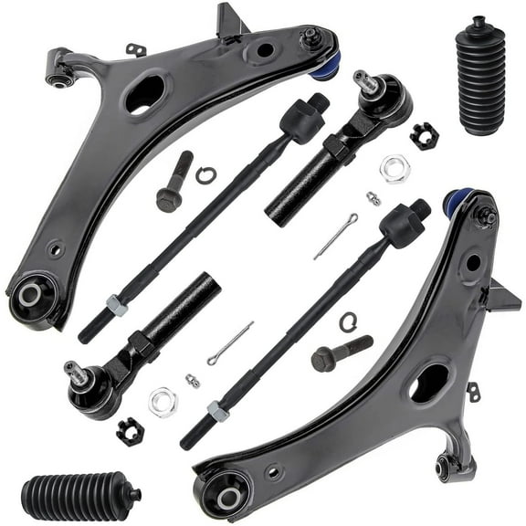 Detroit Axle - Front Lower Control Arms   Tie Rods Suspension Kit Replacement for 2011-2014 Subaru Impreza - 8pc Set