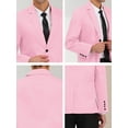 thumbnail image 6 of INSPIRE CHIC Men's Suit Jacket Notched Lapel Long Sleeve Single Vent Back One-Button Blazer 42 Light Pink, 6 of 6