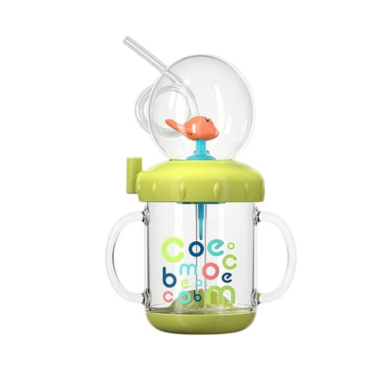 Ycolew Baby Drinking Cup with Straw Water Whale Spray sippy Cup Portable Toddler  Cups Summer Water Cup Green 