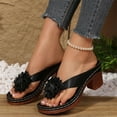 thumbnail image 6 of Eltusu Women Slide Sandals, Slip On Block Heel Fashion Open Toe Ladies Shoes Black Size 9, 6 of 10