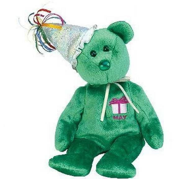TY Beanie Baby - MAY the Teddy Birthday Bear (With Hat) 9.5 inch Plash