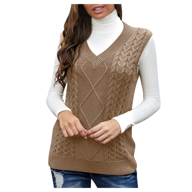 Kcodviy Débardeur Sans Manches Style Preppy pour Femmes, Col en V, Manteau Vintage de Studio