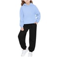 thumbnail image 3 of Swuxness Toddler Long Sleeve Sweatshirts 2-Piece Suits Contrast Hooded Long Pants Trendy Wear, 3 of 5