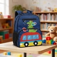 thumbnail image 2 of Jeiento Cartoon Dinosaur 13.5 Inch Preschool Backpack for Toddler, Lightweight Kids School Bag for 2-5 Year Old Girls & Boys, Bookbag with 2 Front Zipper Pockets, 2 of 7