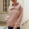 thumbnail image 2 of BLVB Women's Winter Cozy Fuzzy Fleece Sweatshirts Lapel Zipper Warm Pullover Plush Outerwear Jackets with Pockets, 2 of 6