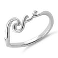 thumbnail image 2 of Ocean Wave Style 925 Sterling Silver Platinum Plated Women Mother's Day Gift Ring Jewelry, 2 of 4