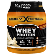 Body Fortress Super Advanced 100% Premium Whey Protein Powder, Vanilla, 60g Protein, Immune Support , Vitamins C & D Plus Zinc, 1.55 lbs