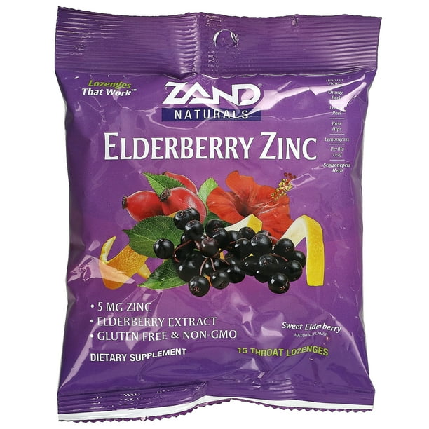 Zand, Elderberry Zinc, Sweet Elderberry, 15 Throat Lozenges Walmart.ca