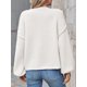 thumbnail image 5 of Chaqueta Saodimallsu de punto grueso extragrande para mujer, color blanco, 5 of 5
