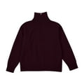 thumbnail image 5 of Sweaters For Women Solid Color Loose One Word Shoulder Exposed Shoulder Hood Pullover Sweater Spring Autumn Windproof Warm Knitted Tops L Womens Sweaters, 5 of 9
