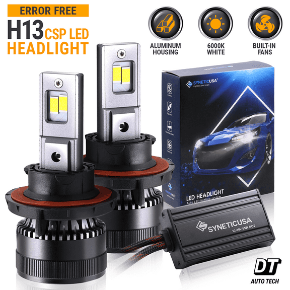 Error Free 9008/H13 CSP LED Headlight High-Low Beam Bulbs 3959LM 6000K White