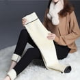 thumbnail image 4 of Leggings forrados de vellón para mujer, pantalones de terciopelo de cintura alta para mantener el calor, medias térmicas elásticas, cómodas y sólidas, talla grande, Invierno, 4 of 5