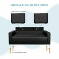 thumbnail image 5 of Lacoo Mid-Century Loveseat Button Tufted 2 Seater Sofa, Black Faux Leather, 5 of 9