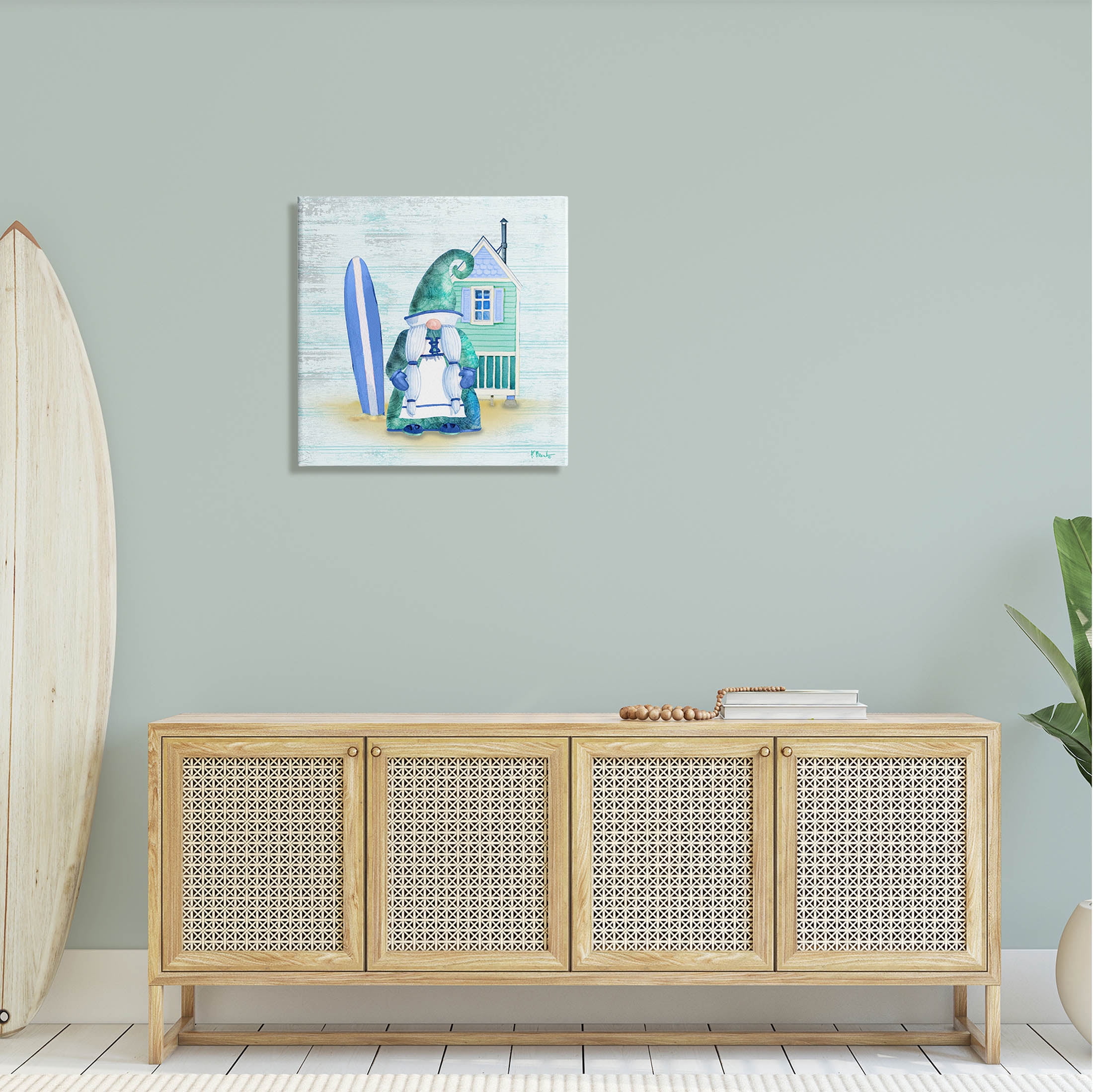 Stupell Industries Coastal Gnome Beach Shack Home Graphic Art Gallery Wrapped Canvas Print Wall Art, Design by Paul Brent