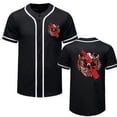 thumbnail image 3 of Moda transfronteriza Transferencia de calor Ahora lo hacen los hombres Traje de béisbol Jersey con letras impresas en 3D Cuello redondo Botón Cárdigan Traje de béisbol, 3 of 5