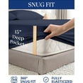 thumbnail image 5 of 100% Egyptian Cotton California King Sheets 4 Piece-400 Thread Count Sateen Weave, Cal-King Size Sheets Set with 15" Deep Pockets, Cooling, Breathable Cotton Sheets for Cal King Size Bed - Navy Blue, 5 of 7