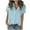 Blue, variant on Fanxing Womens Button Down Shirts Short Sleeve Dressy Casual Work Tops V Collared Business Blouses 2025 Summer Blouses S-2XL