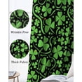 thumbnail image 6 of St. Patrick's Day Blackout Curtains 54 Inch Length 2 Panels Set for Living Room Bedroom, Lucky Shamrocks Green Leaves Vintage Black Room Darkening Window Curtains Thermal Black Out Curtain 52"x54", 6 of 8