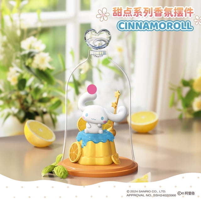 Adornos de fragancia de la serie de postres Sanrio genuino, decoración de habitación Kawaii Kuromi, Hellokitty, Cinnamoroll, regalo periférico de Anime para niña