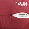 thumbnail image 4 of Deconovo Designer Series Throw Pillow Cases for Dormitorio Sofa Curly Patterned Jacquard Pillow Covers with Edges, Juego de 2, Red, 16x16 Inch, 4 of 6