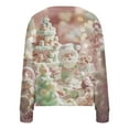 thumbnail image 4 of ICHUANYI Women's Christmas Button Solid Knit Sweater V Neck Christmas Print Cardigan Long Sleeve Coat, 4 of 5