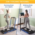 thumbnail image 2 of Aukfa 2 in 1 Under Desk Treadmill- 2.5HP Motorized Running Walking Pad for Home Office Workout- 240 lb Capacity- Blue, 2 of 7