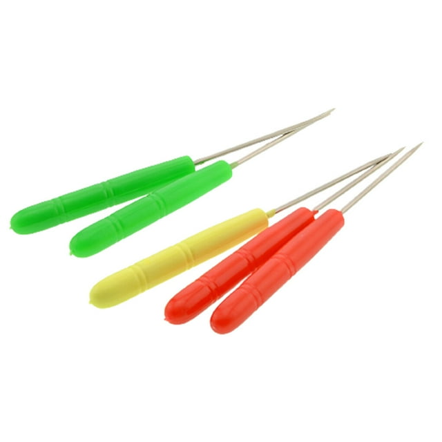 ruzhgo 100 Pieces ABS Awl Portable Handheld Colorful 12cm Replacement DIY Sneakers Doll Hair Toy Clay Punching Crafts Making Tool