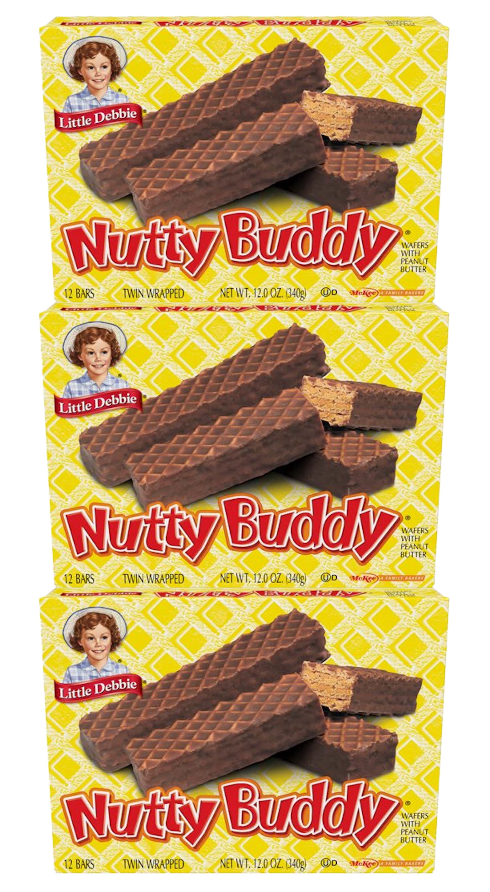 Little Debbie Snacks Peanut Butter Bars Chocolate Wafers 12 Count, 3