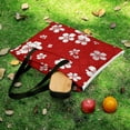 thumbnail image 5 of Red Background White Floral Pattern Picnic Blanket Waterproof Outdoor Beach Blanket Hand-held Pad Suitable for Travel, Camping, Beach, Family Gatherings, 5 of 7