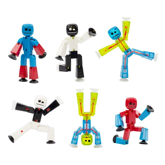 Zing Stikbot Série III, Ensemble de 6 Figurines d'Action Stikbot de Collection, Inclut 6 Stikbots de Couleur Mixte, Animation Stop Motion, Idéal pour Enfants de 4 Ans et Plus