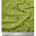 thumbnail image 1 of Soimoi Green Poly Georgette Fabric Butidar Jamdani Printed Craft Fabric by the Yard 52 Inch Wide, 1 of 1
