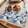 thumbnail image 3 of Blue Butterfly Flowers Placemats Set of 2, Country Farmhouse White Floral Blue Butterfly Non-Slip Place Mats Washable Table Mats for Kitchen Dining Table Decorations Indoor/Outdoor, 3 of 9