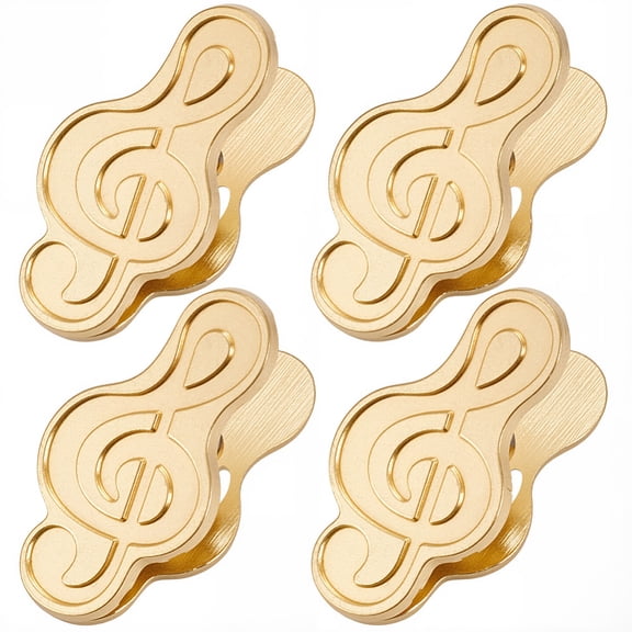 4Pcs Metal Music Note Book Clip Golden Mini Vintage Notebook Paper Page Holder Travelers Journaling Sketchbook Decorative DIY