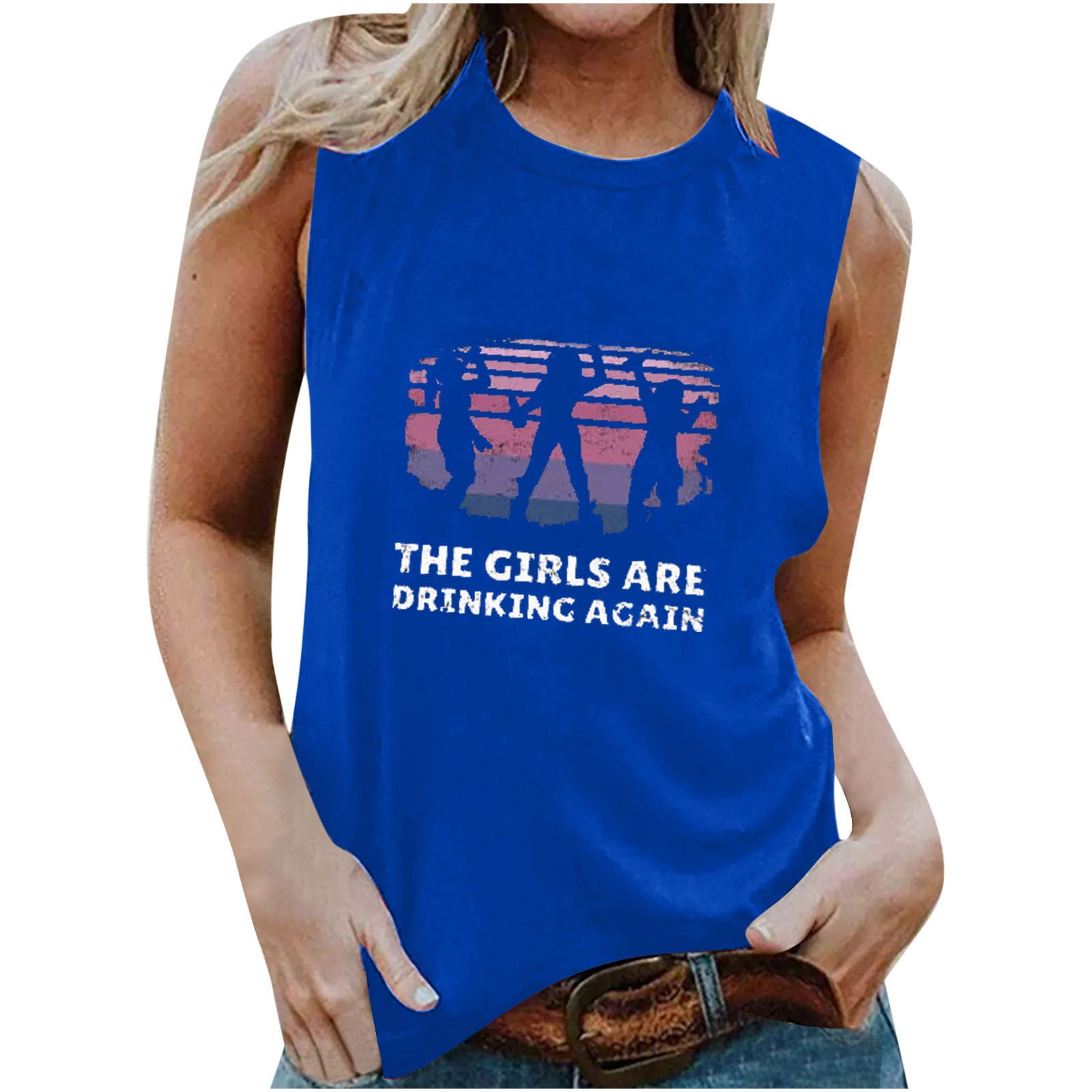 Yyeselk Womens Letter Print Tank Tops the Girls Are Drinking Again