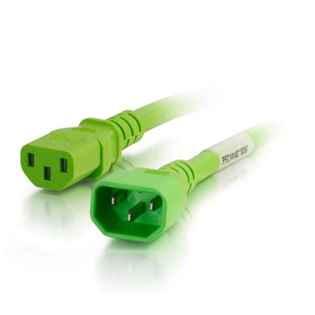 Cordon d'Alimentation 2 Pi 14AWG - IEC320C14 à IEC320C13 - Vert