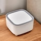 thumbnail image 4 of Cubo de basura grande para baño, capacidad de 6L, cubo de basura redondo reforzado, organizador de basura de tipo presión, gris, 4 of 8