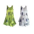 thumbnail image 4 of Robe à Imprimé Floral pour Femmes, Double Couche, Sans Manches, Col Rond, Robe d'Été (Bleu 3TG), 4 of 11