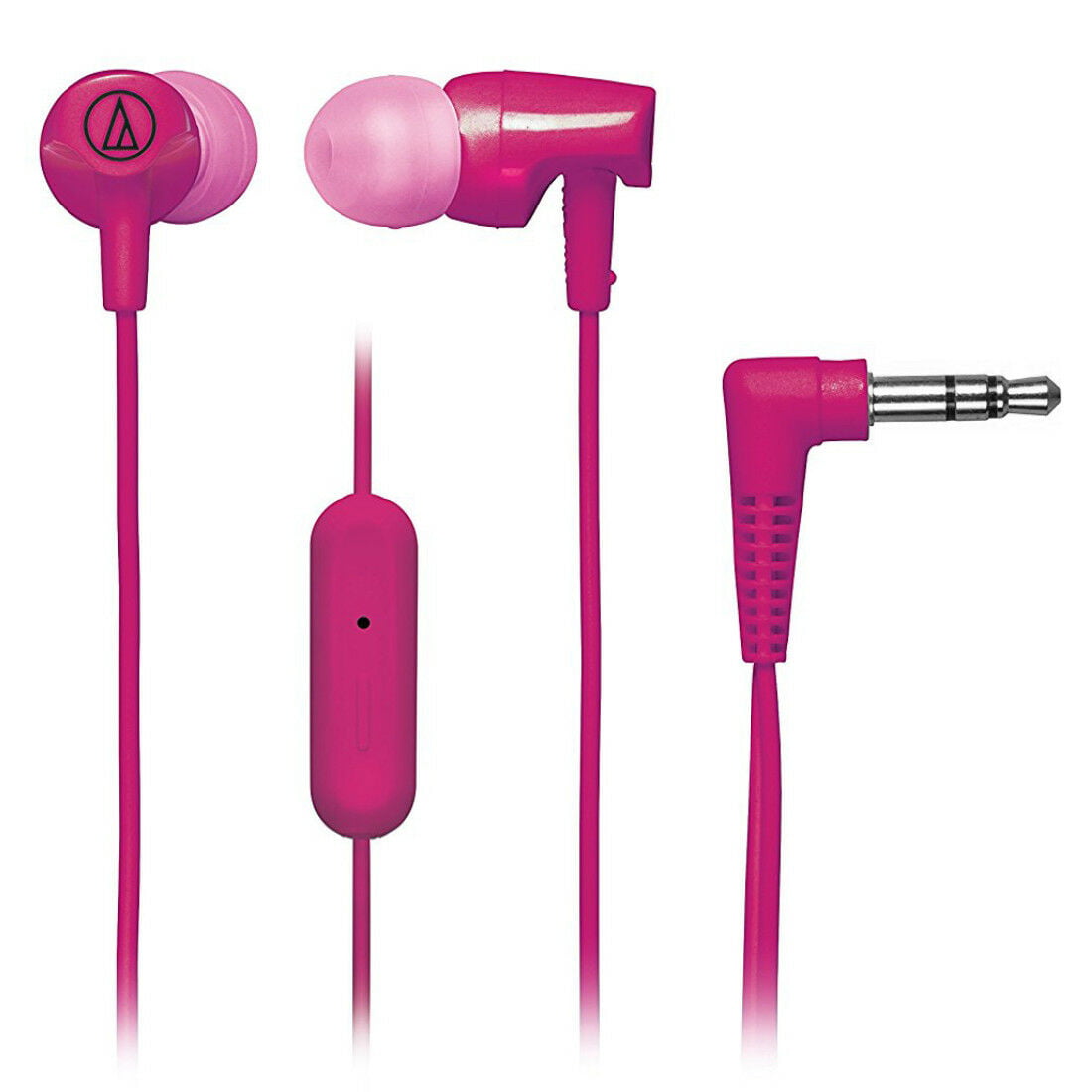 Audio-Technica In-Ear Headphones with In-line Mic &  Control-Pink-ATH-CLR100ISPK - Walmart.com