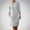 White, variant on asdoklhq Holiday Dresses for Women Fashion Round-Neck Pockets Button Dress Solid Long Sleeve Dress Brown 2X