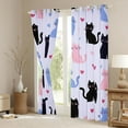thumbnail image 3 of Castle Fairy Cartoon Cats Black Out Curtains,Animal Pet Curtains Pack of 2 (42x63 Each), 3 of 6