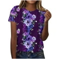thumbnail image 3 of UPPADA Dementia Products,Summer Tops for Women 2024 Alzheimers Awareness Shirts Round Neck Dressy Casual Blouses Purple Ribbon Support Shirts Dementia Alzheimers Tshirts, 3 of 5