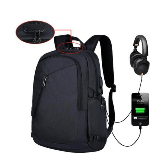 Xhtang - Men&#39;s Travel Shoulder Backpack & Laptop Bag USB Charger School Outdoor Bags With Large ...