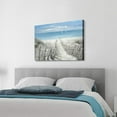 thumbnail image 4 of HFDF Abstract Beach Artwork Coastal Picture: Rustic Wooden Fence Path to Ocean Painting on Canvas Wall Art for Bedroom 24x20inch Framed, 4 of 6