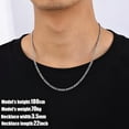 thumbnail image 2 of Figaro Chains for Men Women, Silver Tone Mens Chain Necklaces, Wide 3.5/5/6/7/8/9.5mm Stainless Steel Chain Necklace for Men Women, 2 of 8