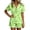 Green, variant on ZHOGXU Womens Halloween Adorable Ghost Pumpkin Print Satin Pajama Sets Notch Collar Short Sleeve Tie Front Top Ruffle Hem Shorts 2PCS Pjs Fashion Sleepwear,Purple,M