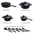 thumbnail image 4 of QUTETN Black 13 Piece Cookware Set Nonstick Pots Pans Home Kitchen Cooking Non Stick, 4 of 16