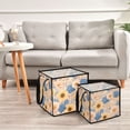 thumbnail image 6 of Home Organizer Foldable Fabric Storage Bin With Handle Pastel Peach and Blue Floral, 6 of 7