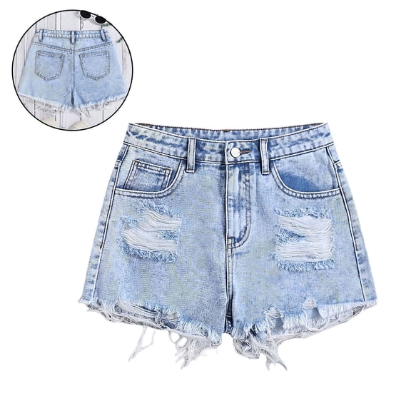 Girls Jeans Shorts Straight Leg Baggy Girls Ripped Denim Shorts Girls Summer Shorts 12-13 Years Shorts Girl