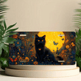 thumbnail image 6 of 1 Pcs 2D Flat License Plate Covers & Frames, Black Cat For Decorative Front, Waterproof For Decoration Aluminum License Plate Covers & Frames Cover For Men Women, 12" X 6", 6 of 7